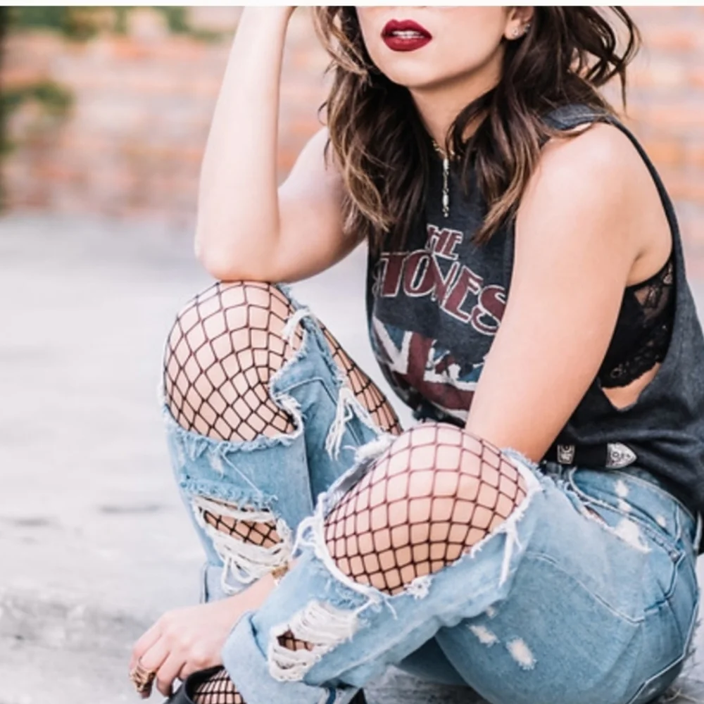 Black Rhinestone fishnet pantyhose